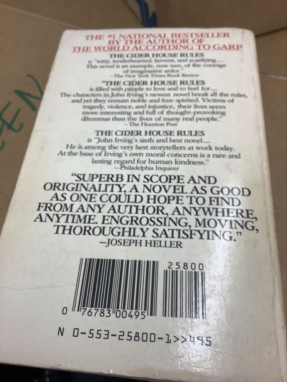 The Cider House Rules - John Irving (Bantam - Paperback) book collectible [Barcode 9780553258004] - Main Image 2
