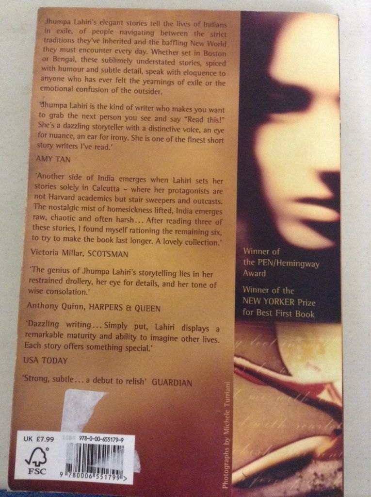 Interpreter of Maladies - Jhumpa Lahiri (Flamingo - Paperback) book collectible [Barcode 9780006551799] - Main Image 2