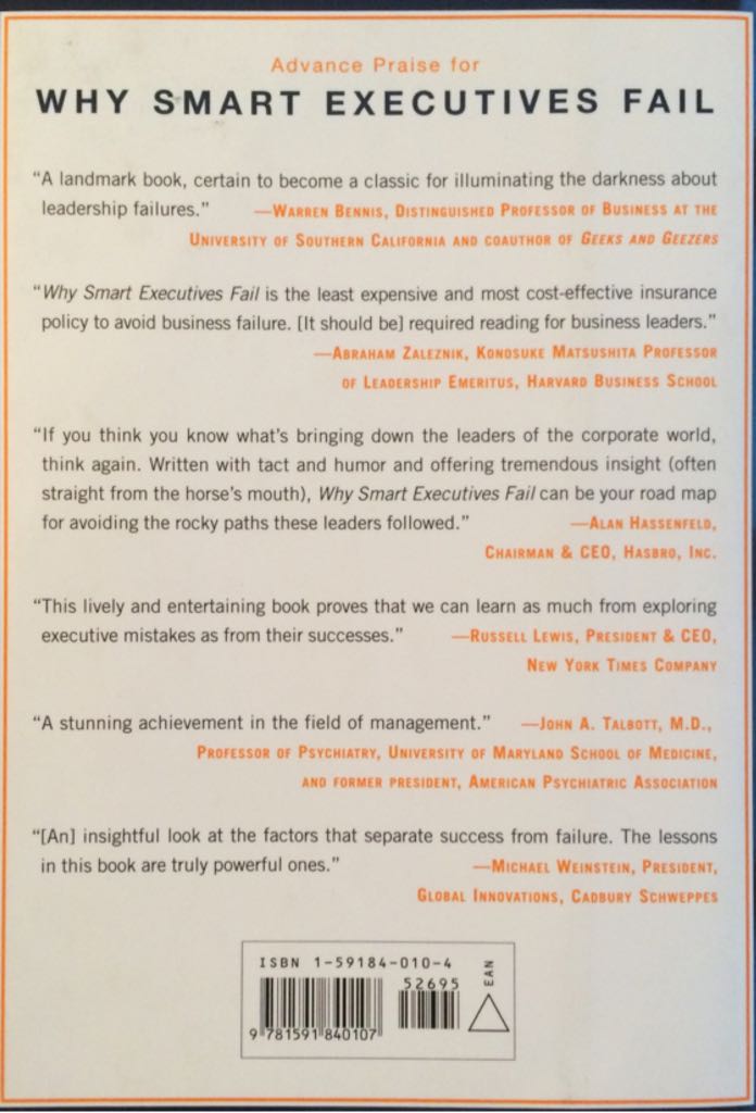 Why Smart Executives Fail - No book collectible [Barcode 9781591840107] - Main Image 2