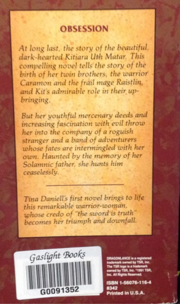 Dark Heart - Tina Daniell (TSR - Paperback) book collectible [Barcode 9781560761167] - Main Image 2