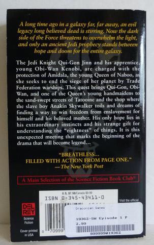 Star Wars: Episode I The Phantom Menace - Terry Brooks (Ballantine Publishing Group - Paperback) book collectible [Barcode 9780345434111] - Main Image 2
