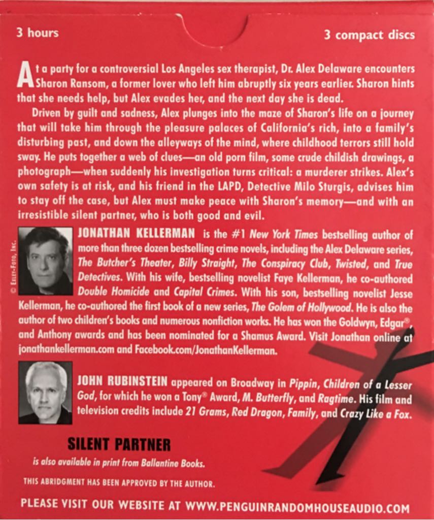 Silent Partner - Jonathan Kellerman (Bantam - Hardcover) book collectible [Barcode 9780553053708] - Main Image 2