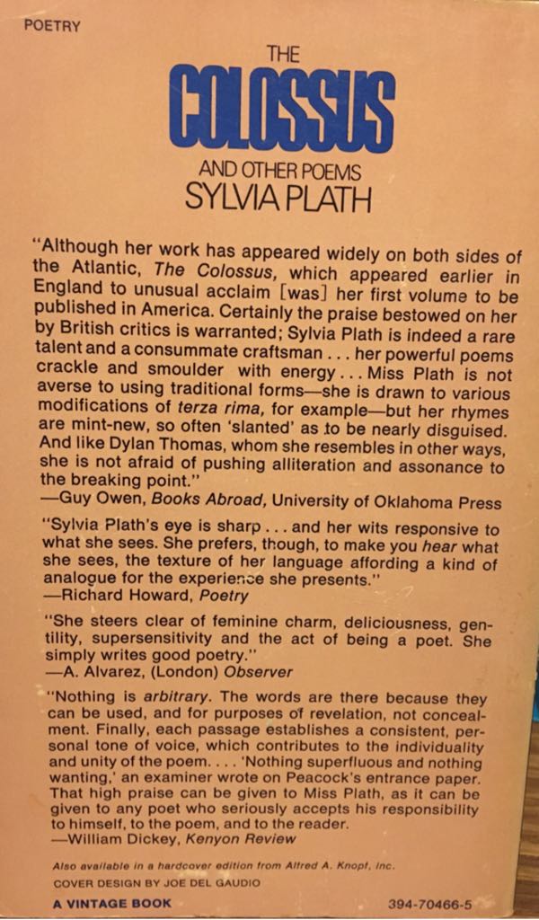 The Colossus and Other Poems - Sylvia Plath (Vintage Books - Paperback) book collectible - Main Image 2
