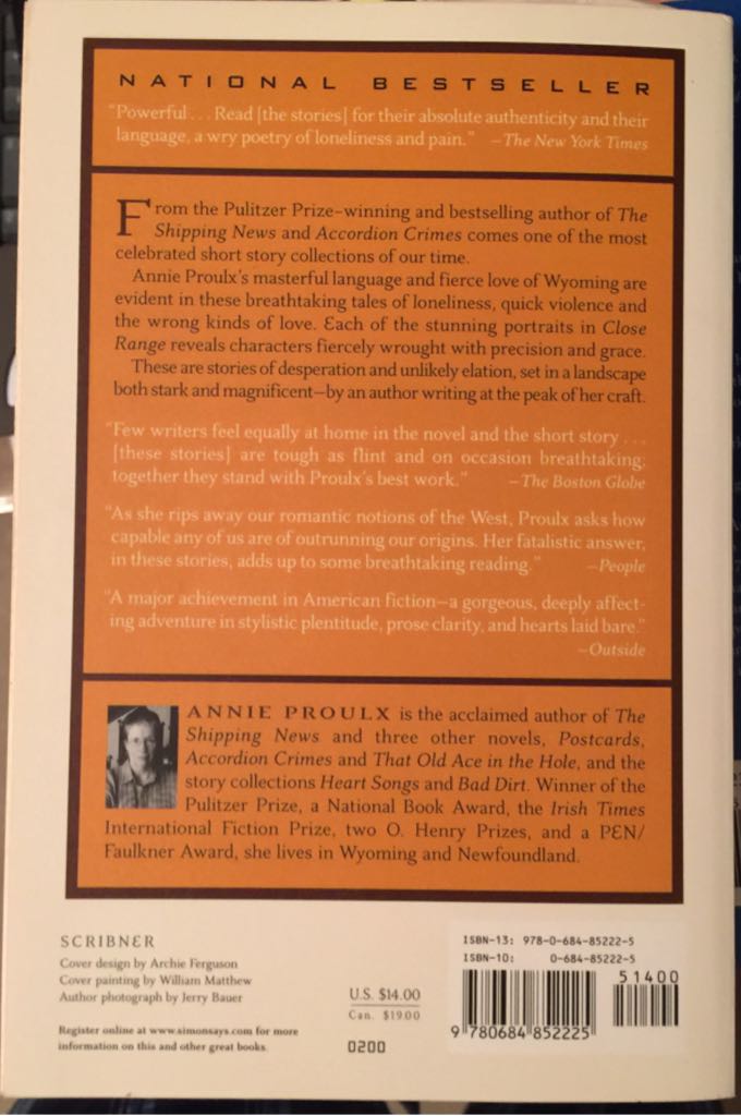 Close Range: Wyoming Stories, by Proulx - Annie Proulx (Scribner Paperback Fiction - Paperback) book collectible [Barcode 9780684852225] - Main Image 2
