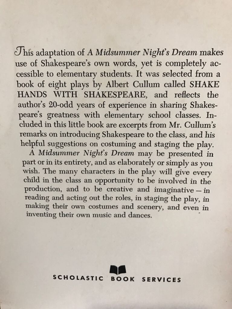 Midsummer Nights Dream - William Shakespeare book collectible [Barcode 9780590314619] - Main Image 2