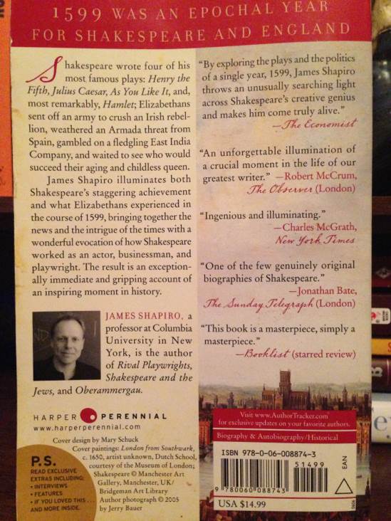 A Year in the Life of William Shakespeare - James Shapiro (Paperback) book collectible [Barcode 9780060088743] - Main Image 2