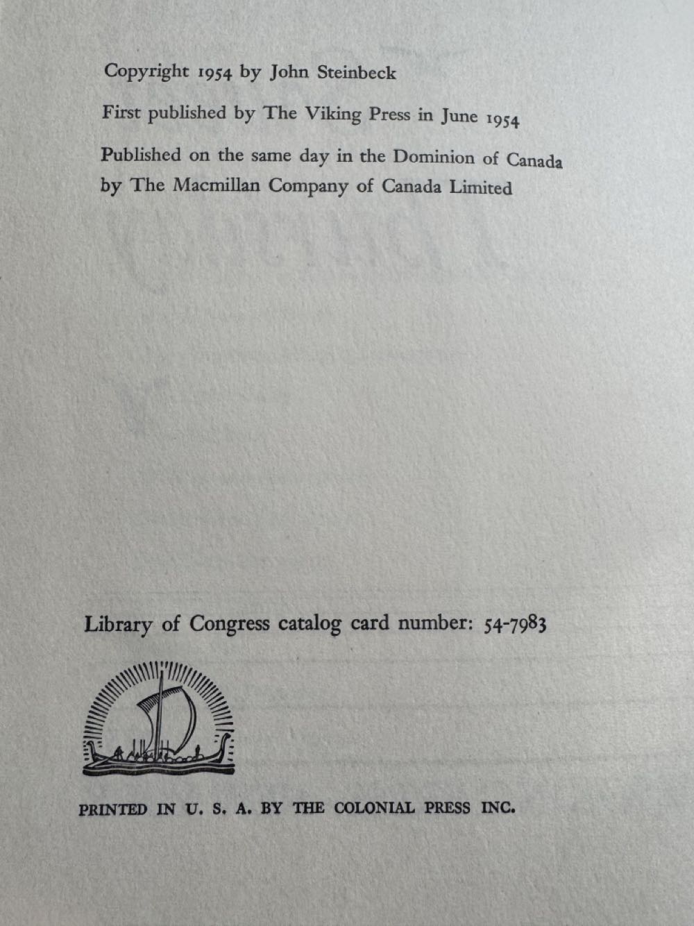 Sweet Thursday - John Steinbeck (Viking - Hardcover) book collectible - Main Image 4