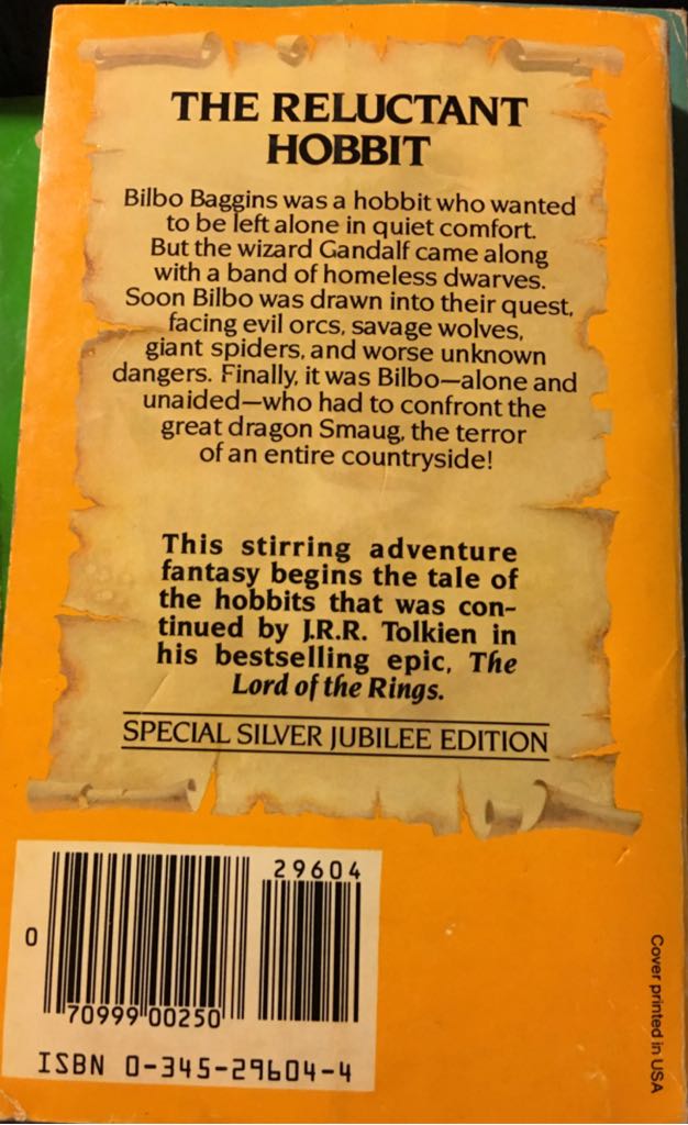 The Hobbit - J.R.R. Tolkien (Ballantine - Paperback) book collectible [Barcode 9780345296047] - Main Image 2
