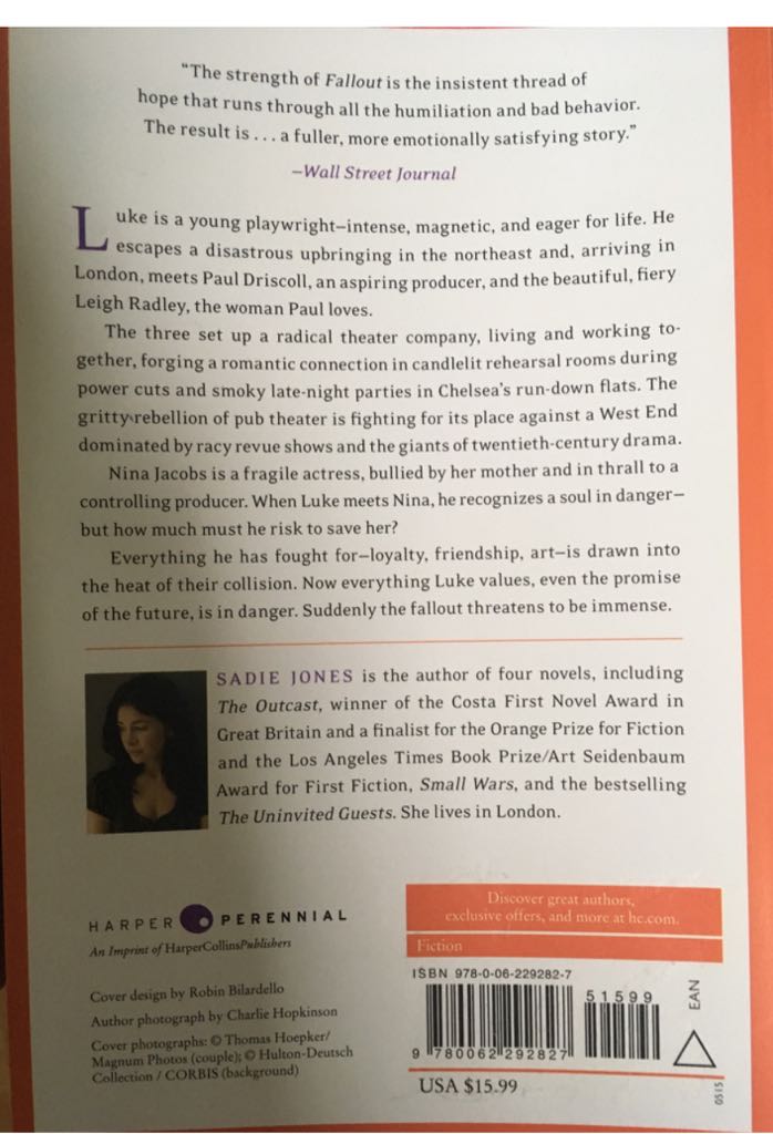 Fallout - Sadie Jones book collectible [Barcode 9780062292827] - Main Image 2