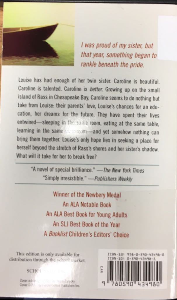 Jacob Have I Loved - Katherine Paterson (Scholastic, Inc - Paperback) book collectible [Barcode 9780590434980] - Main Image 2