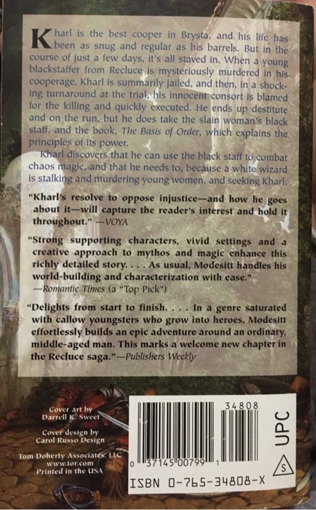 Wellspring of Chaos - L.E. Modesitt Jr. (Tor - Paperback) book collectible [Barcode 9780765348081] - Main Image 2