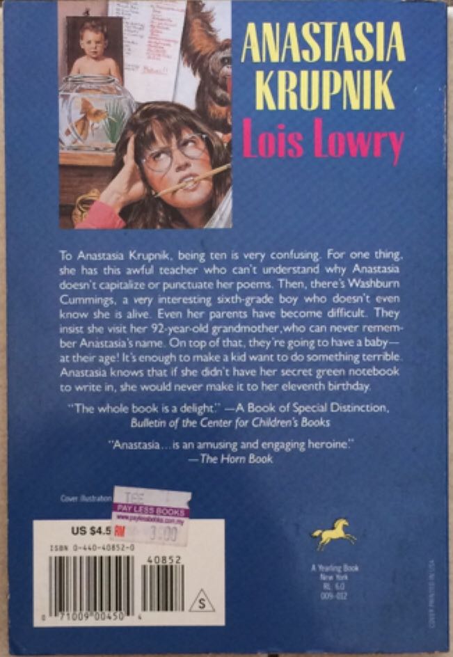 Anastasia Krupnik - Lois Lowry (Yearling - Paperback) book collectible [Barcode 9780440408529] - Main Image 2
