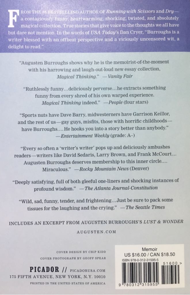 Magical Thinking - Augusten Burroughs (Picador - Paperback) book collectible [Barcode 9780312315955] - Main Image 2