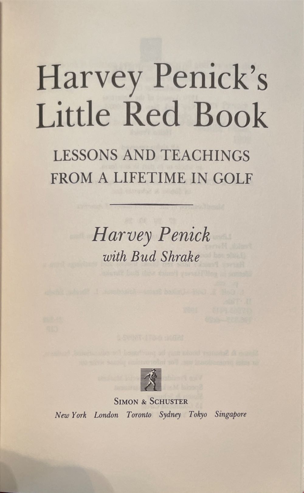 Harvey Penick’s Little Red Book : - Harvey Penick (Simon & Schuster - Hardcover) book collectible [Barcode 9780671759926] - Main Image 3