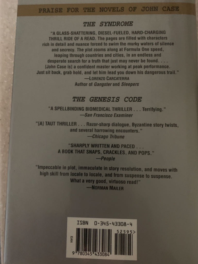 The Syndrome - John Case (Ballantine - Hardcover) book collectible [Barcode 9780345433084] - Main Image 2