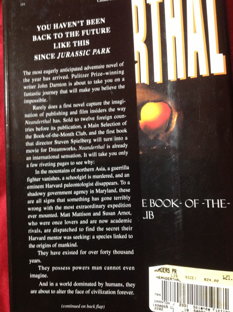 Neanderthal - Paul Jordan (Randam House - Hardcover) book collectible - Main Image 2