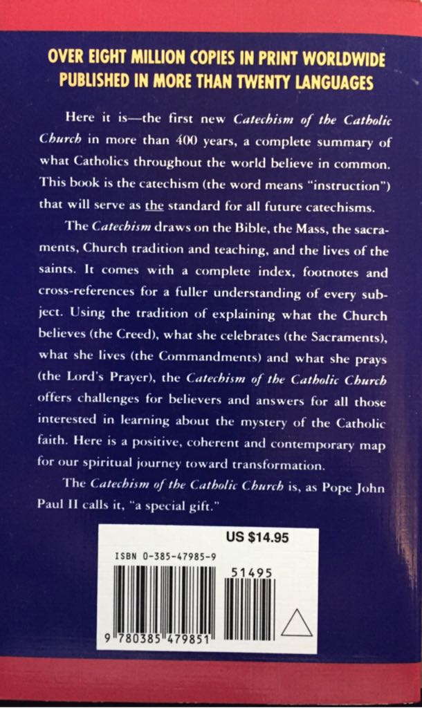 Catechism of the Catholic Church - Catholic Church (Bantam Dell Pub Group - Paperback) book collectible [Barcode 9780385479851] - Main Image 2
