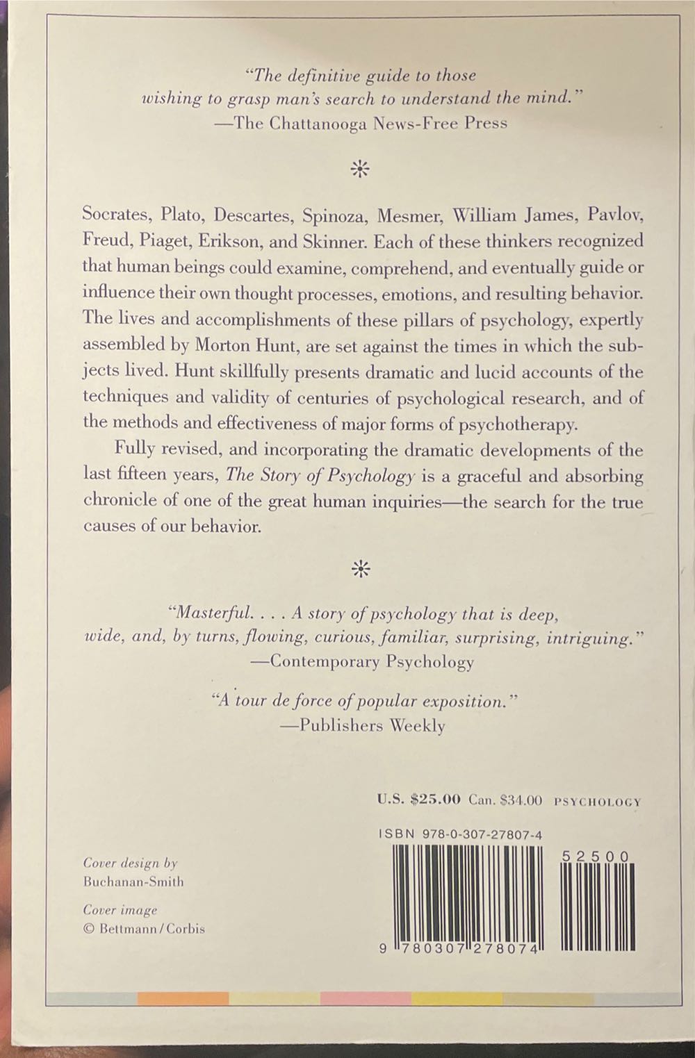 Story of Psychology, by Hunt, Revised, Updated Edition - Morton Hunt (Anchor - Trade Paperback) book collectible [Barcode 9780307278074] - Main Image 2
