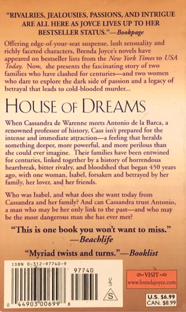 House of Dreams - Brenda Joyce (St. Martin’s Paperbacks - Paperback) book collectible [Barcode 9780312977405] - Main Image 2