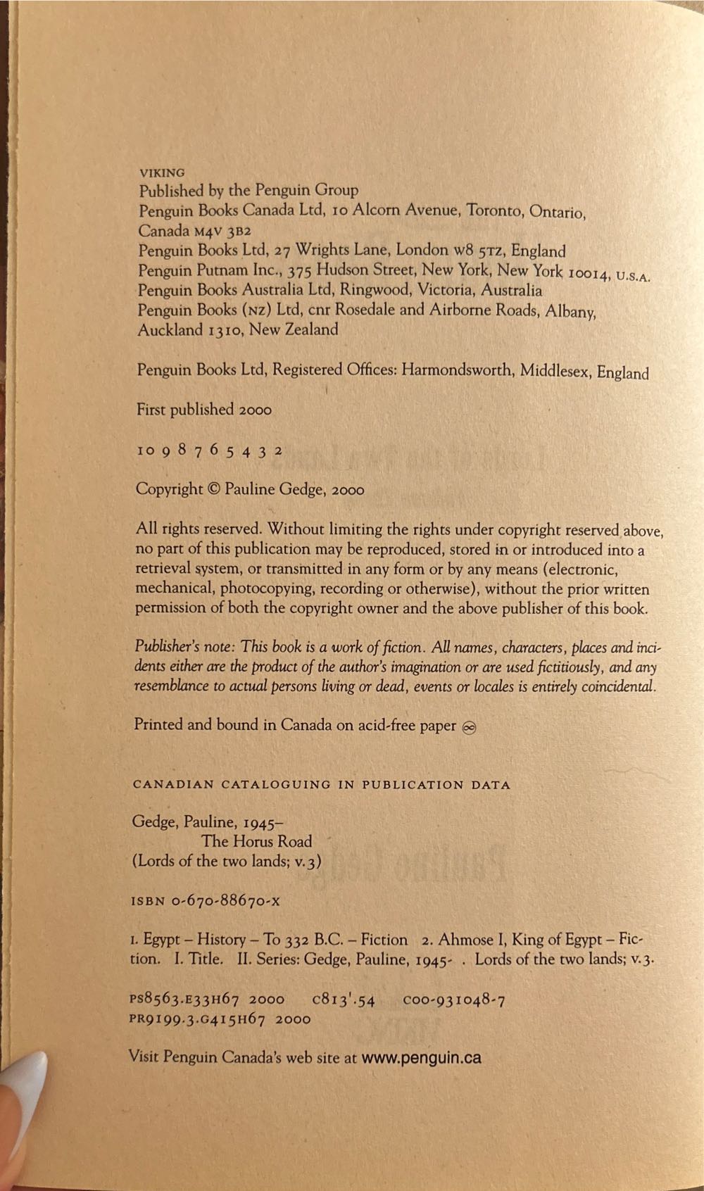 The Horus Road - Pauline Gedge (Viking - Paperback) book collectible [Barcode 9780670886708] - Main Image 4