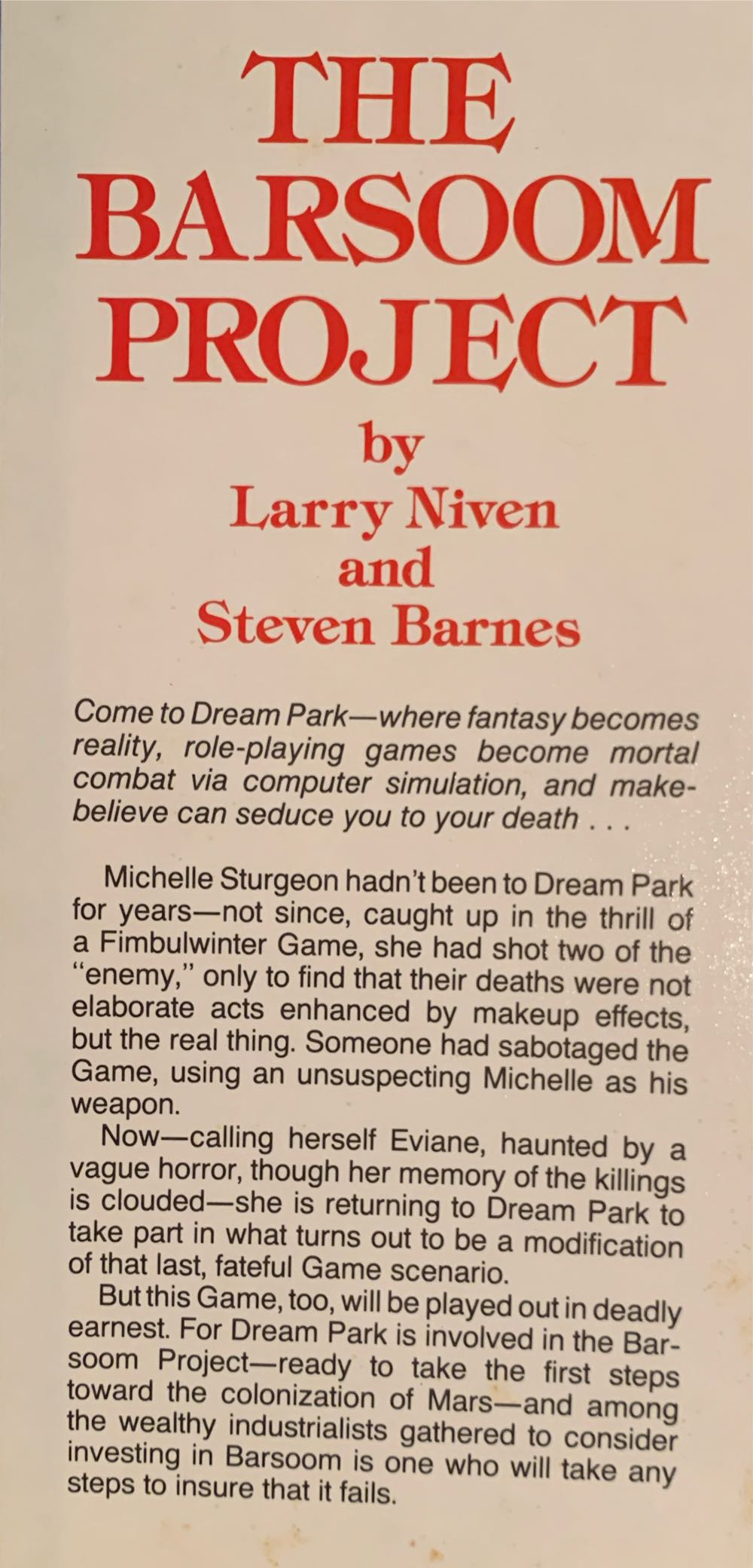 The Barsoom Project - Larry Niven (Ace Science Fiction Books - Hardcover) book collectible [Barcode 0441167128] - Main Image 2