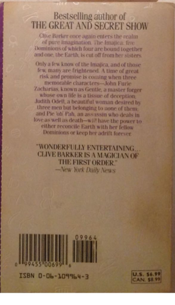 Imajica - Clive Barker (HarperTorch - Paperback) book collectible [Barcode 9780061099649] - Main Image 2