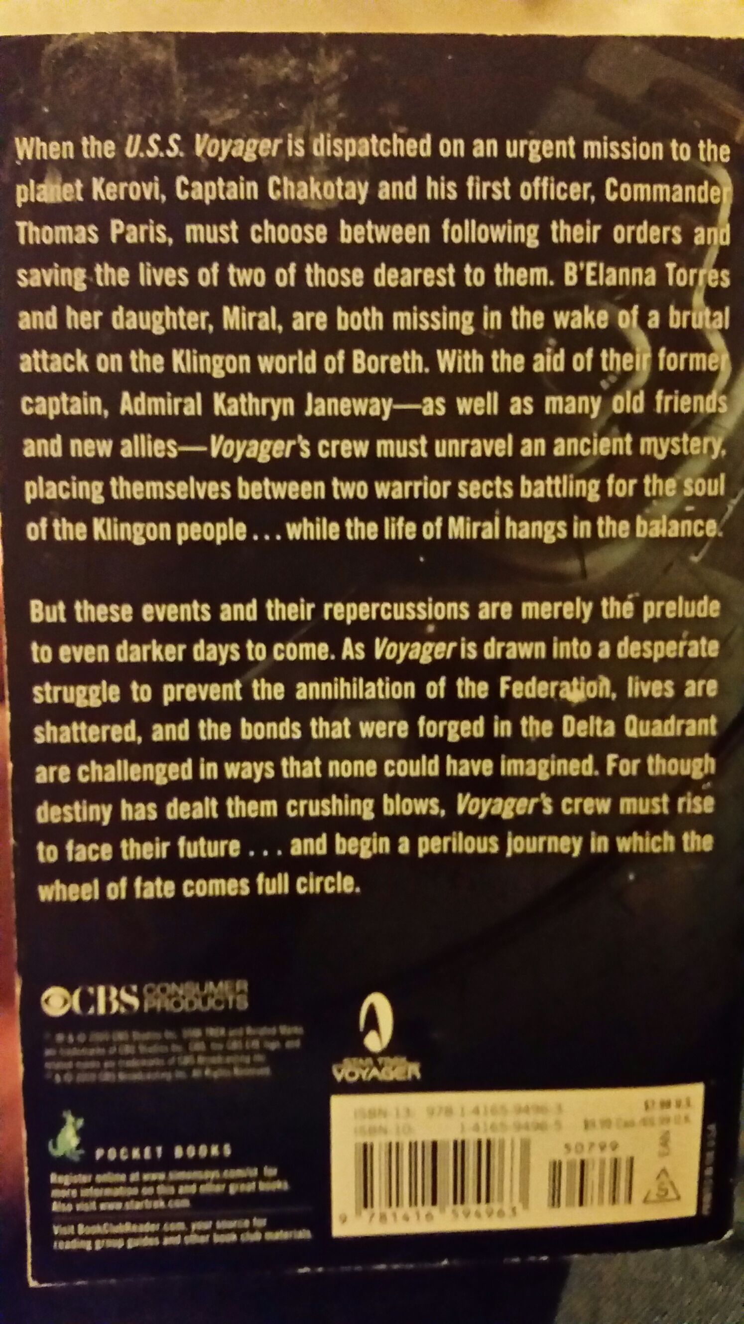 Star Trek Voyager: Full Circle - Kirsten Beyer (Pocket Books - Paperback) book collectible [Barcode 9781416594963] - Main Image 2