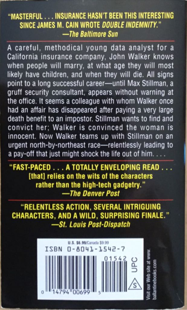 Death Benefits - Thomas Perry (Ballentine Books - Paperback) book collectible - Main Image 2