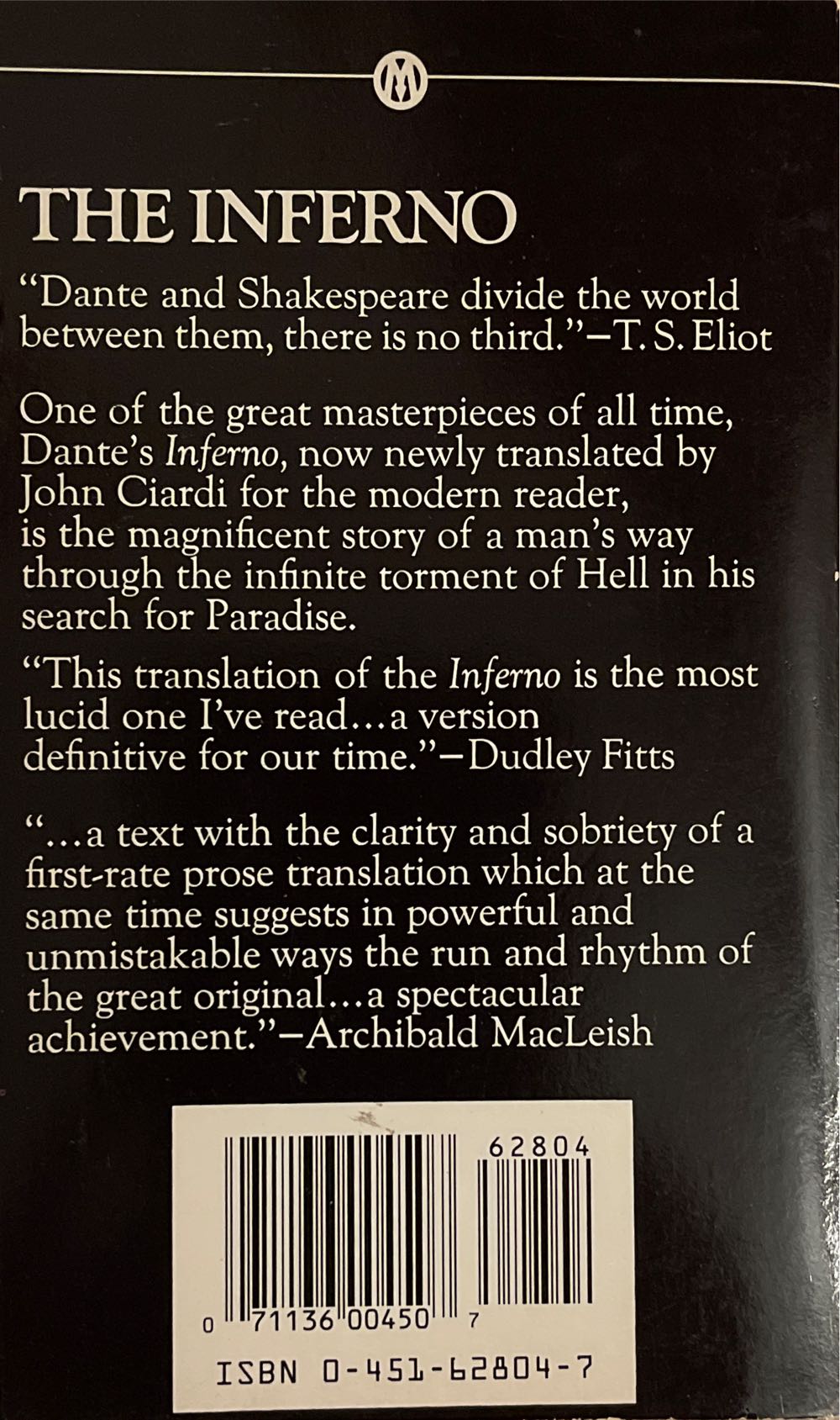 The Inferno - Dante Alighieri (Signet - Paperback) book collectible [Barcode 9780451628046] - Main Image 2