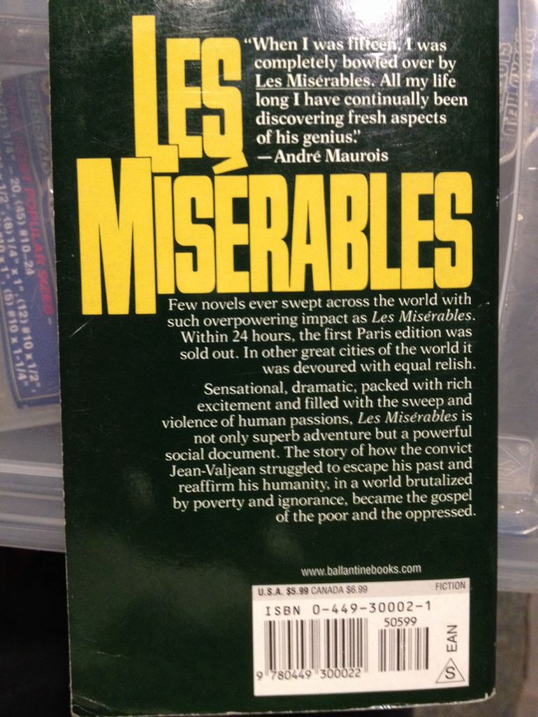 Les Miserables - Victor Hugo (Fawcett - Paperback) book collectible [Barcode 9780449300022] - Main Image 2