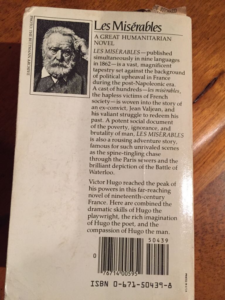 Les Miserables - Victor Hugo (Pocket Classics - Paperback) book collectible [Barcode 9780671504397] - Main Image 2