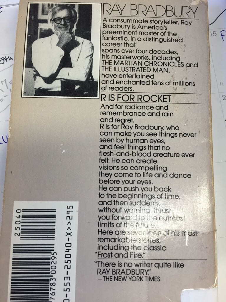 R Is for Rocket - Ray Bradbury (Bantam Books - Paperback) book collectible [Barcode 9780553234107] - Main Image 2