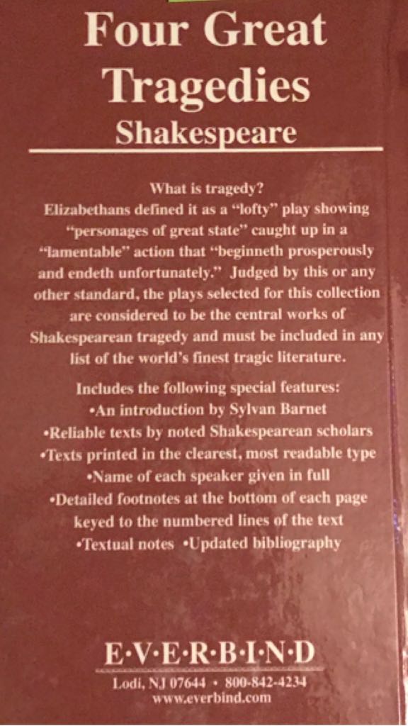 Four Great Tragedies - William Shakespear book collectible - Main Image 2
