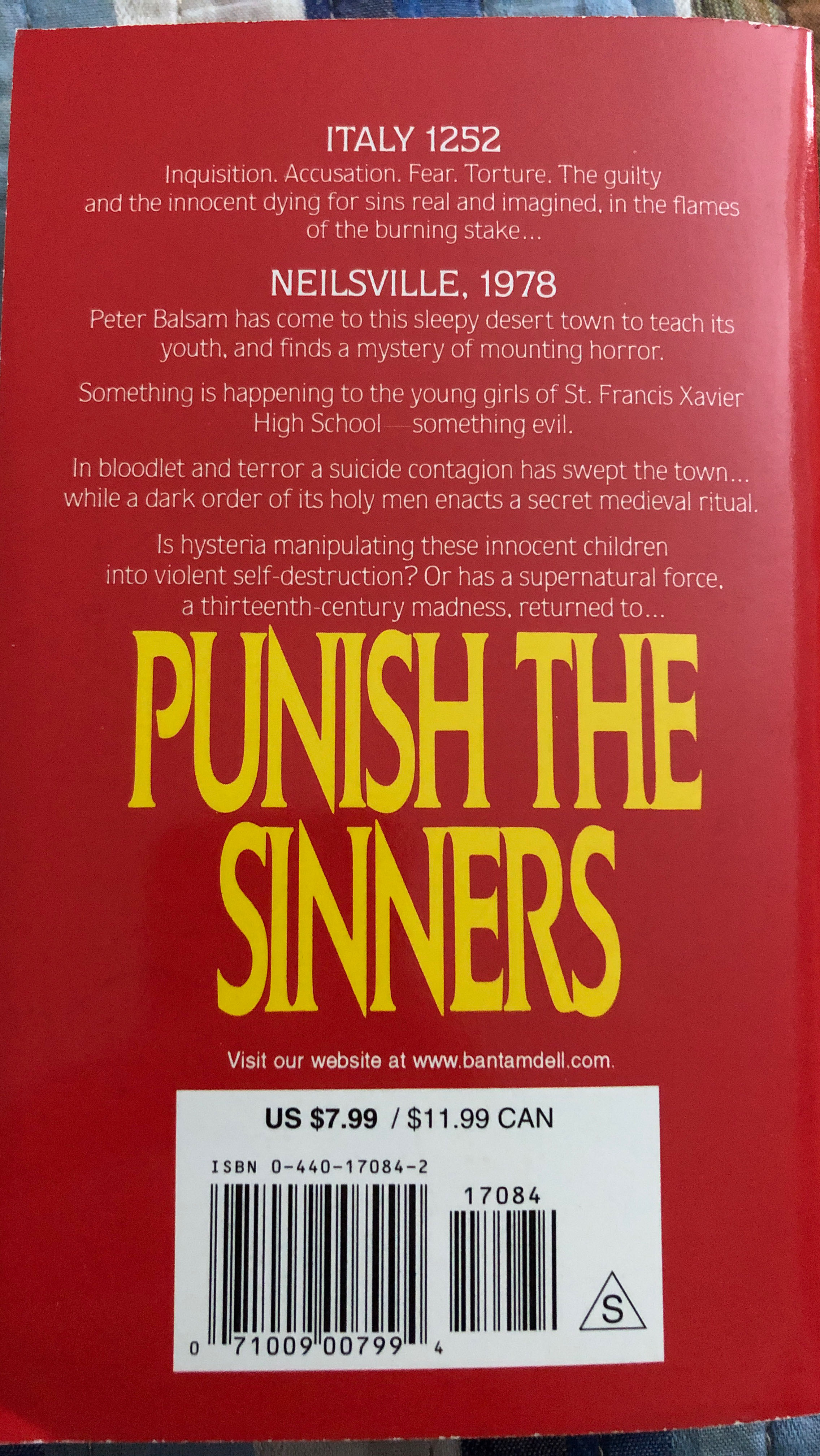 Punish The Sinners - John Saul (Dell - Paperback) book collectible [Barcode 9780440170846] - Main Image 2