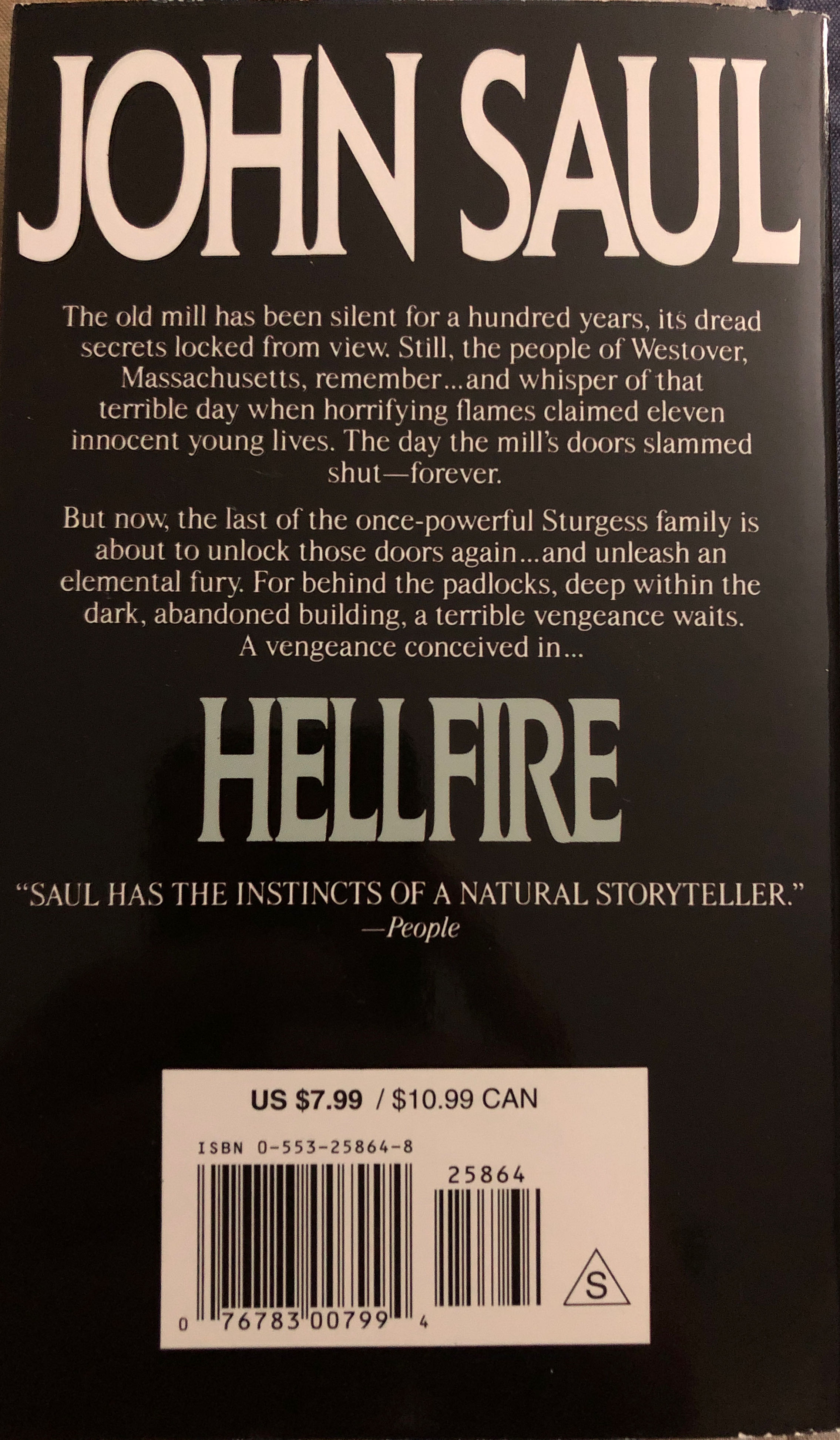 Hellfire - John Saul (Bantam - Paperback) book collectible [Barcode 9780553258646] - Main Image 2