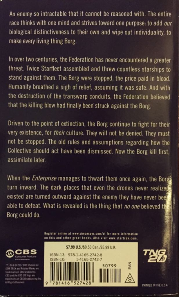 Star Trek TNG (Relaunch #5): Before Dishonor - Peter David (Pocket Books - Paperback) book collectible [Barcode 9781416527428] - Main Image 2