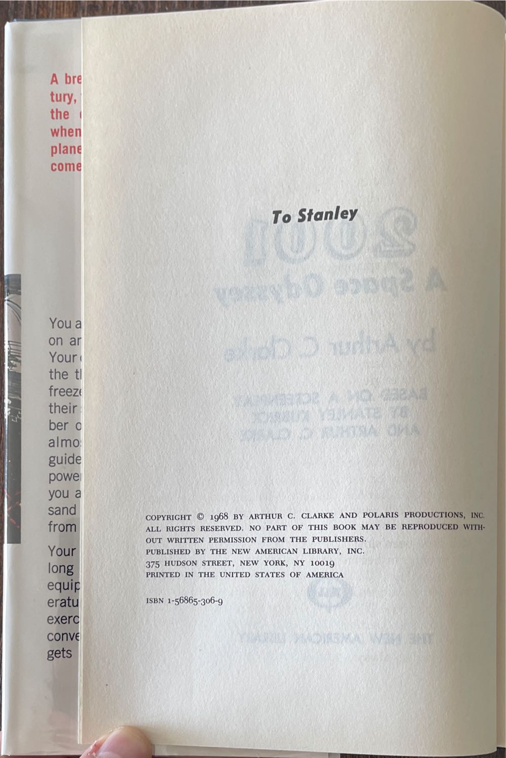 2001: A Space Odyssey - Arthur C. Clarke (New American Library (NAL) - Hardcover) book collectible [Barcode 9781568653068] - Main Image 3