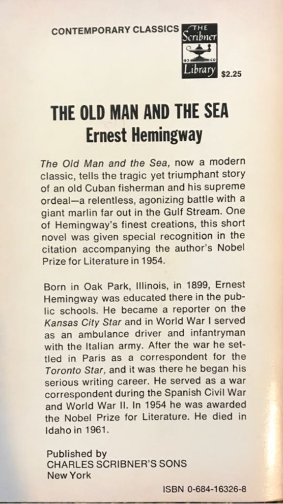 The Old Man and the Sea - Ernest Hemingway (Scribner Paper Fiction - Hardcover) book collectible [Barcode 9780684163260] - Main Image 2