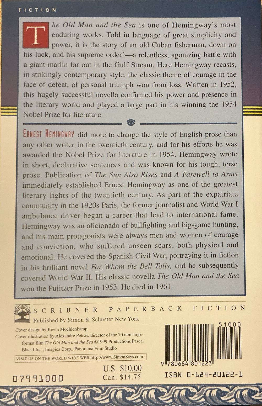 Old Man and the Sea - Ernest Hemingway (Scribner - Paperback) book collectible [Barcode 9780684801223] - Main Image 3