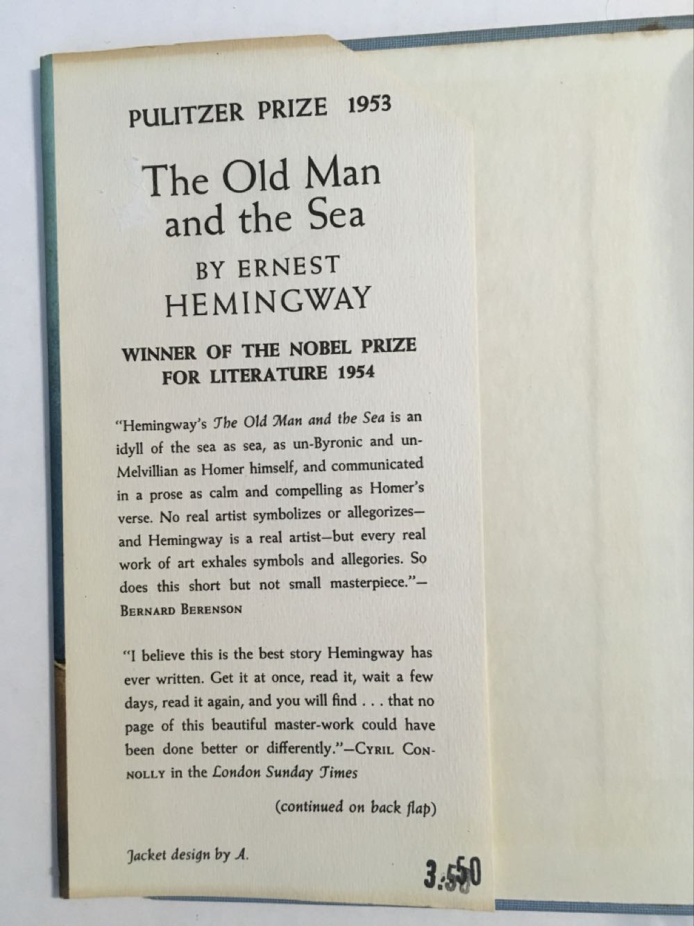 The Old Man and the Sea - Ernest Hemingway (Charles Scribner’s Sons - Hardcover) book collectible - Main Image 3