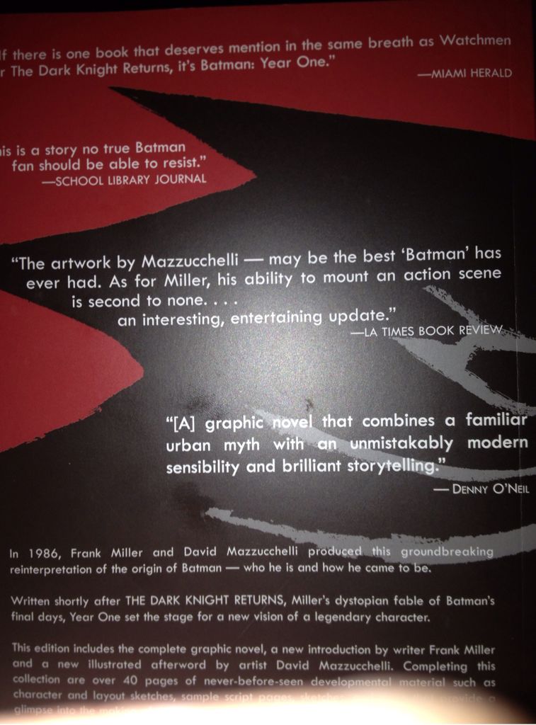 Batman: Year One - Frank Miller (DC Comics - Paperback) book collectible [Barcode 9781401207526] - Main Image 2
