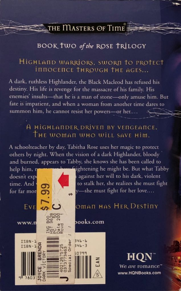 Dark Victory - Brenda Joyce (Harlequin HQN - Paperback) book collectible [Barcode 9780373773466] - Main Image 2