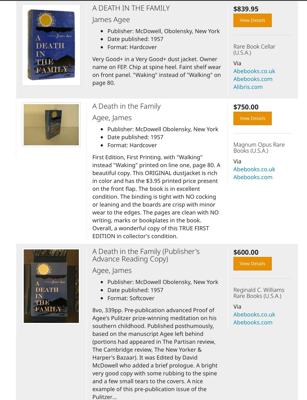 A Death In The Family - James Agee (- Hardcover) book collectible - Main Image 4