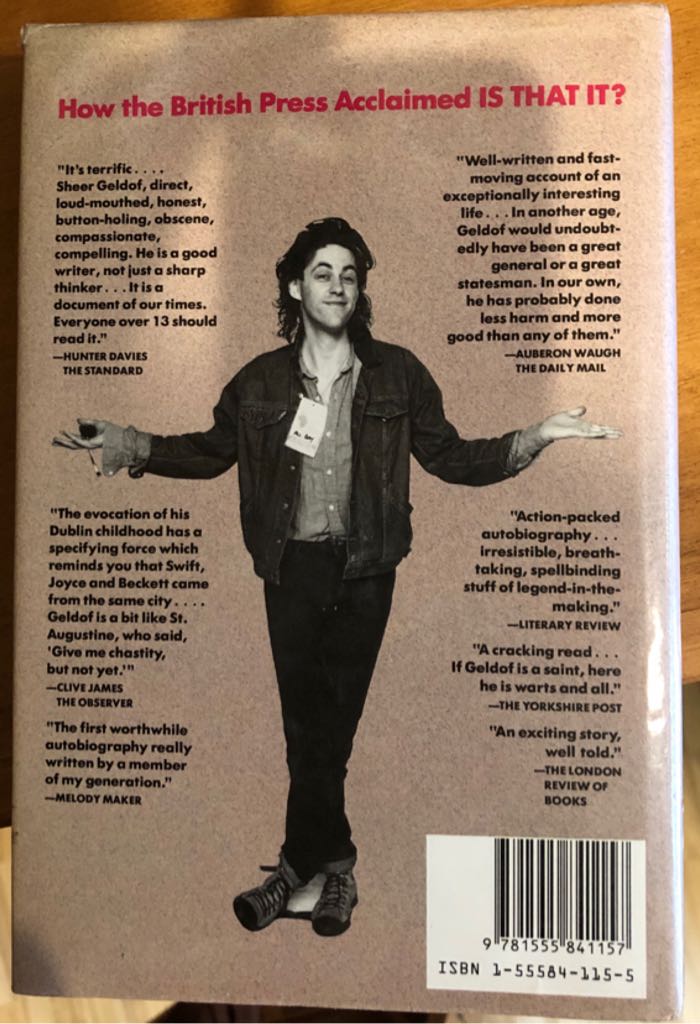 Is That It?; An Autobiography - Bob Geldof (- Hardcover) book collectible [Barcode 9781555841157] - Main Image 2