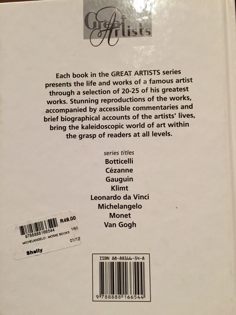 Michelangelo - Bruno Contardi book collectible [Barcode 9788888166544] - Main Image 2