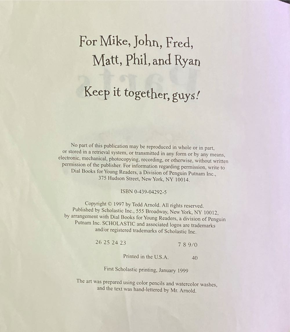 Parts - Tedd Arnold (Scholastic Inc - Paperback) book collectible [Barcode 9780439042925] - Main Image 4