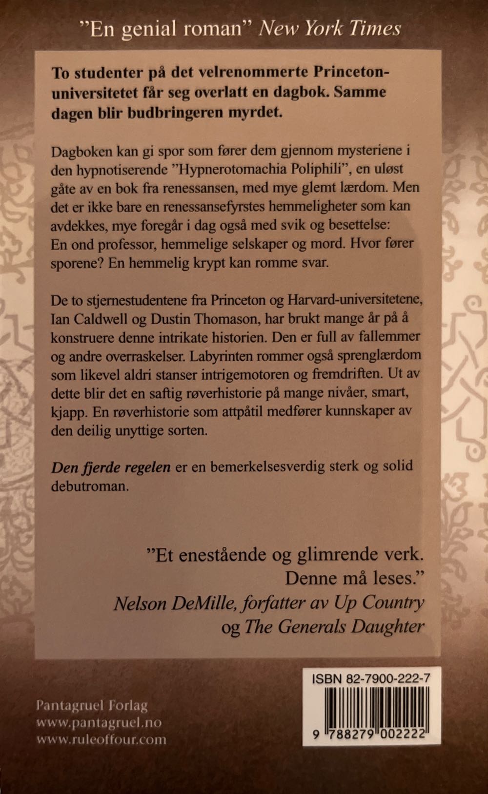 Den Fjerde Regelen - Ian Caldwell (- Paperback) book collectible [Barcode 9788279002222] - Main Image 2