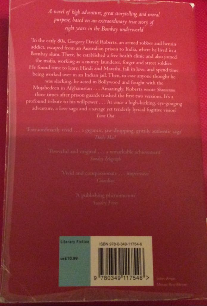 Shantaram - Gregory David Roberts (Abacus - Paperback) book collectible [Barcode 9780349117546] - Main Image 2