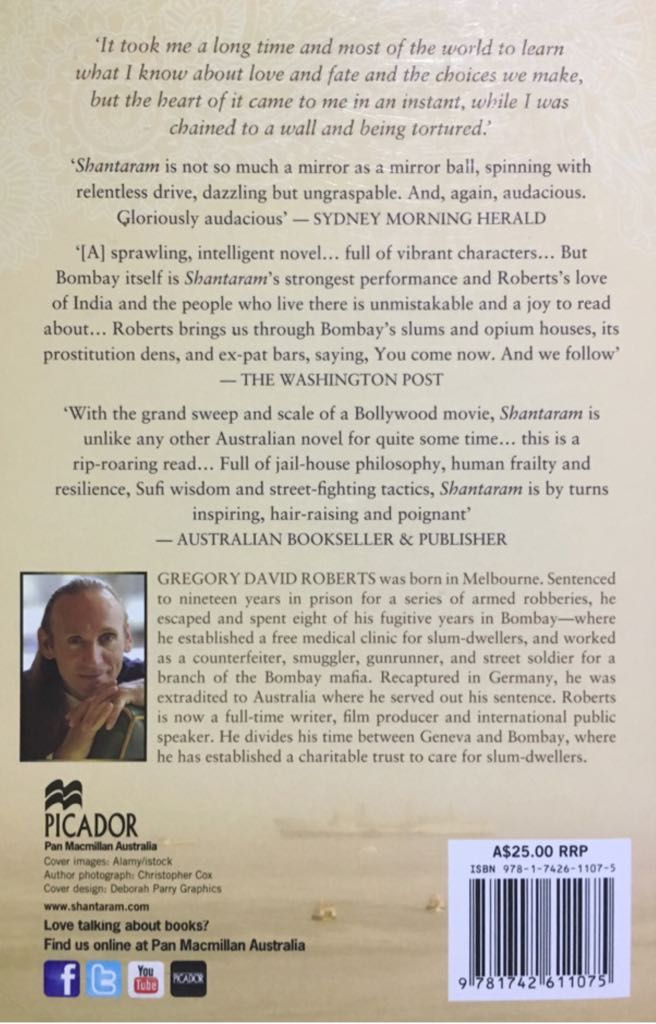 Shantaram - Gregory David Roberts (Picador - Paperback) book collectible [Barcode 9781742611075] - Main Image 2