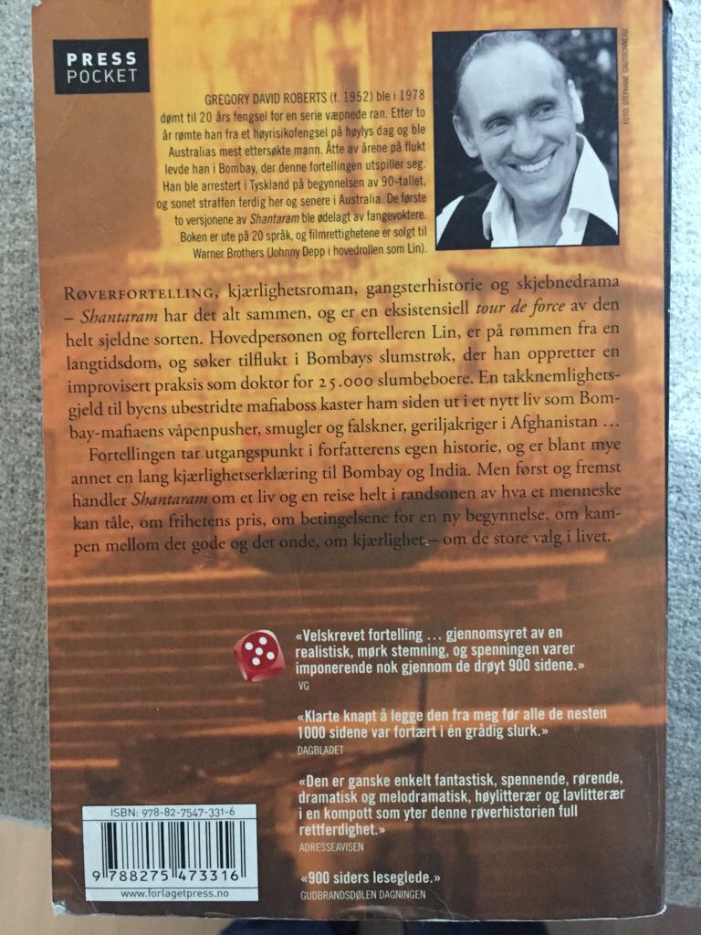 Shantaram - Gregory David Roberts (Forlaget Press - Paperback) book collectible [Barcode 9788275473316] - Main Image 2